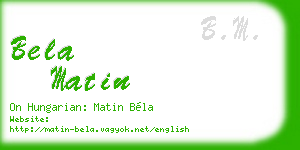 bela matin business card