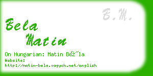 bela matin business card